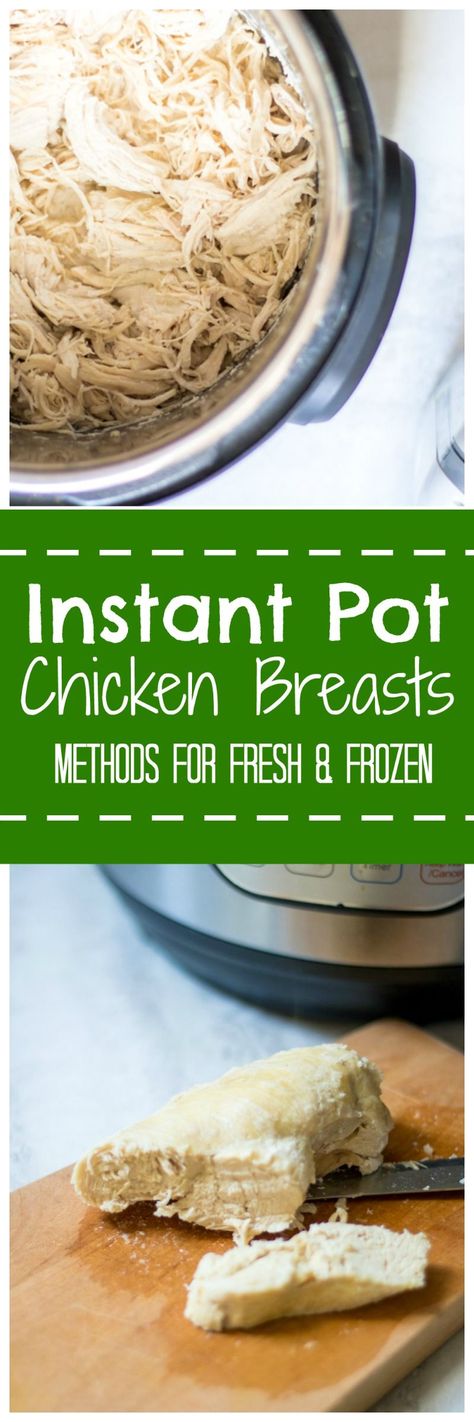 Instant Pot Chicken Breasts: The BEST way to make chicken breasts in the pressure cooker--perfectly cooked, juicy chicken EVERY SINGLE TIME! Directions on how to cook chicken in Instant Pot from fresh and frozen with a secret ingredient that will knock your socks off! via @amindfullmom Cook Chicken In Instant Pot, Cook Chicken From Frozen, Chicken In Instapot, Chicken From Frozen, Chicken In Instant Pot, Instant Pot Chicken Breasts, Cook Frozen Chicken, Beautiful Meals, Instapot Meals