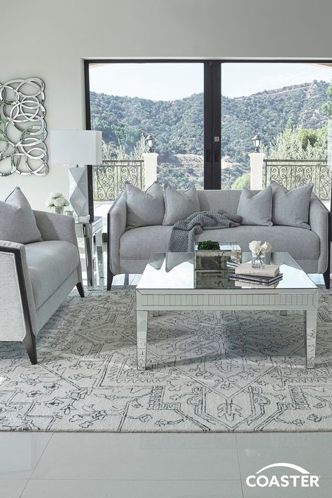 Cozy up with your loved ones for an entertaining movie night on our contemporary sofa set. Use the store locator to find where Coaster products are sold near you. Grey Living Room Sets, Black Russian, Living Room Lounge, Elegant Sofa, Ornate Furniture, Living Room Collections, Coaster Furniture, Living Room Set, Contemporary Sofa