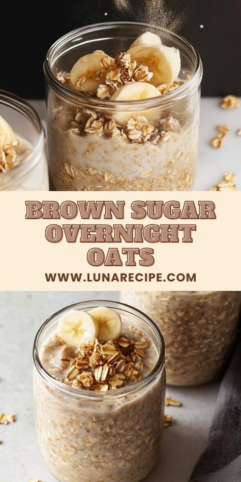 🌞 Wake up to an effortless and tasty breakfast with these Easy Brown Sugar Overnight Oats! A simple recipe with creamy oats, brown sugar, and a dash of cinnamon makes for a satisfying morning meal. Perfect for meal prep, this make-ahead breakfast is both healthy and delicious. 🥣 Just grab it and go for a nutritious start to your day! #OvernightOats #EasyBreakfast #HealthyEating #BrownSugarOats #MakeAheadMeals #QuickBreakfast 💛 Overnight Oats Thick, Overnight Oats That Taste Good, Overnight Steel Cut Oats Crockpot, Brown Sugar Oatmeal Recipes, Overnight Oats Brown Sugar, Brown Sugar Cinnamon Overnight Oats, Over Night Oatmeal, Overnight Oats Cinnamon, Maple Brown Sugar Overnight Oats