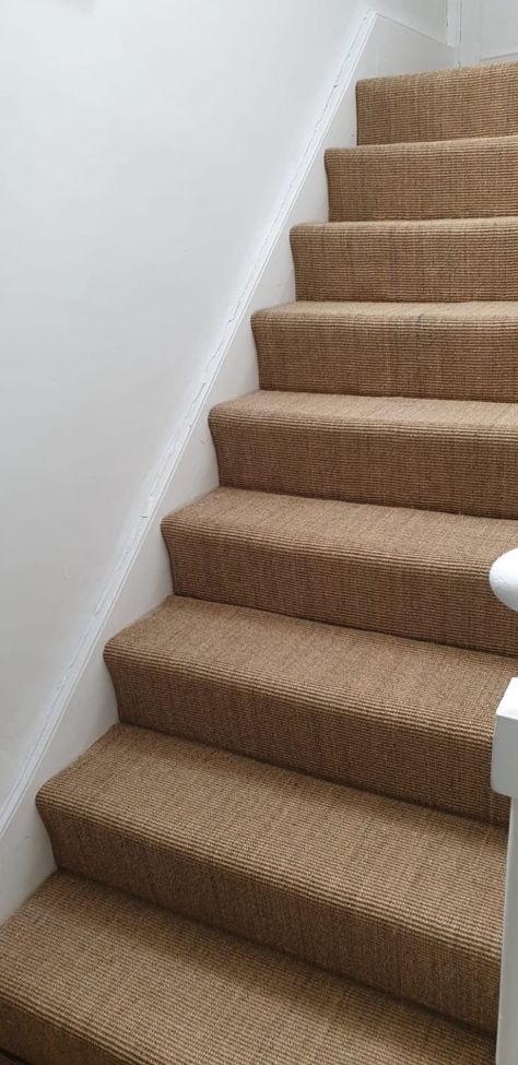 Alternative Flooring Super Bodmin Sisal Carpet installation Carpet In Stairs, Brown Stair Carpet, Hessian Stair Carpet, Carpet Alternative Flooring, Sisal Carpet Hallway, Jute Stair Carpet, Best Carpet For Stairs And Landing, Ideas For Stairs Instead Of Carpet, Seagrass Stairs