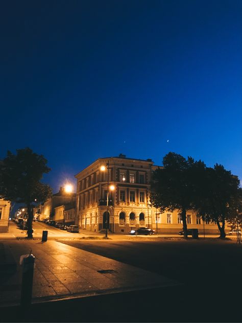 Night sky in empty city Pori Finland, Night City, Finland, Pins