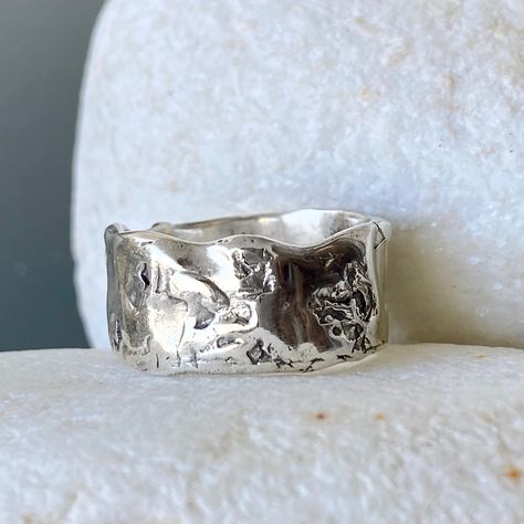 Wide silver ring