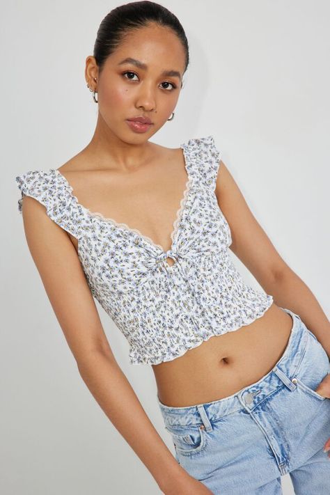 Savannah Smocked Crop Top Teen Summer Style, Trip Outfit, Teen Style, 2024 Goals, Clothes Wishlist, Teen Summer, Summer Closet, Digital Closet, Trendy Tops For Women