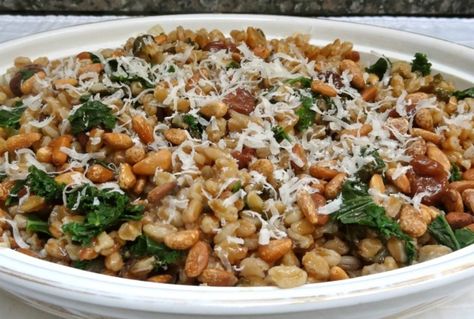 Farro Pilaf, Side Dishes Thanksgiving, Balsamic Cherries, Farro Recipes, Pilaf Recipe, Meat Salad, Farro Salad, Toasted Pumpkin Seeds, Cooked Carrots