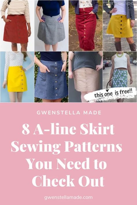 Aline Skirt Pattern, A Line Skirt Pattern Free, Cordoroy Skirt, Skirt Sewing Pattern Free, Skirt Sewing Patterns, A Line Skirt Pattern, Skirt Pattern Free, Flannel Skirt, Button Front Skirt