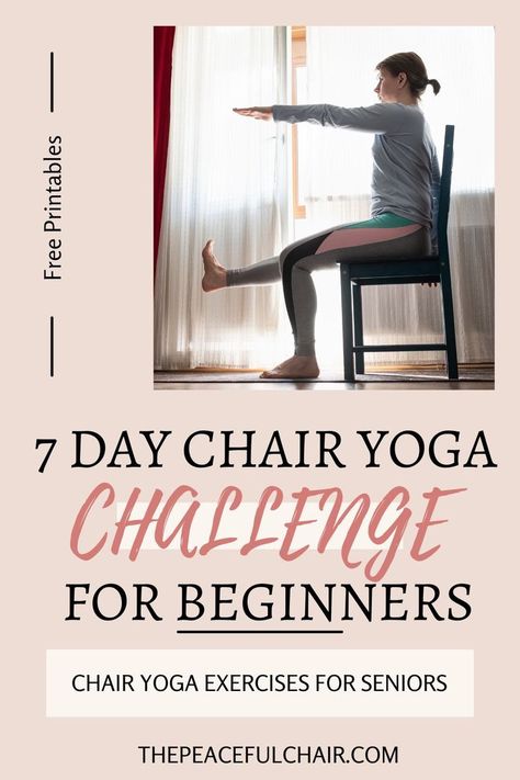 A woman seated in a chair near a sunlit window practicing chair yoga with one knee extended and both arms raised in front of the body. 10 Minute Chair Yoga, Chair Yoga Poses For Beginners, Beginner Chair Yoga, Chair Yoga For Men, Chair Yoga Sequence For Seniors, 28 Day Chair Yoga Challenge, Yoga For Disabled People, Free Printable Chair Yoga For Seniors, Free Yoga Chair Exercises