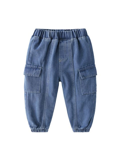 Medium Wash    Denim Plain Tapered/Carrot Embellished Slight Stretch  Toddler Boys Clothing Flap Pocket Jeans, Kids Denim Jeans, Toddler Boy Jeans, Boy Jeans, Kids Denim, Toddler Boy Outfits, Boys Jeans, Pocket Jeans, Boys Clothing