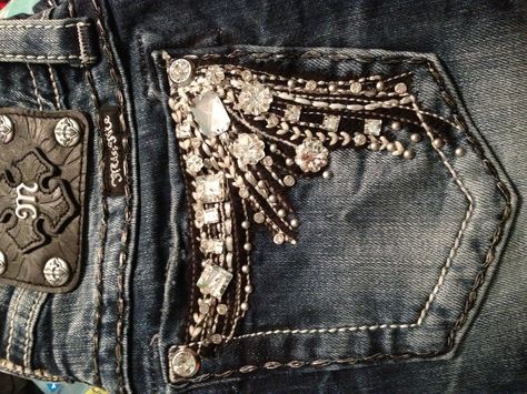 Miss me jeans<3 Bling Jeans Outfit, Badazzel Jeans, Jeans With Gemstones, Bling Jeans Crystal, Jeans With Jewels On Back Pockets, Bling Pocket Jeans, Bling Denim, Rhinestone Jeans, Bling Jeans