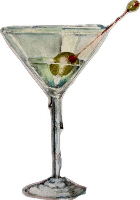 Martini watercolor Martini Watercolor, Gin Martini, Recipe Book Design, Cocktail Martini, Cocktail Art, Martini Cocktail, Bar Menu, Cocktail Recipe, Food Illustrations