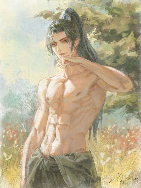 ArtStation - Mo Ran in Yu Liang Village, 水阑 (Lan Suen) Mo Ran, Alfa Y Omega, White Cat Shizun, Drawing Images, Heaven's Official Blessing, Beautiful Fantasy Art, Boy Art, Handsome Anime Guys, Handsome Anime