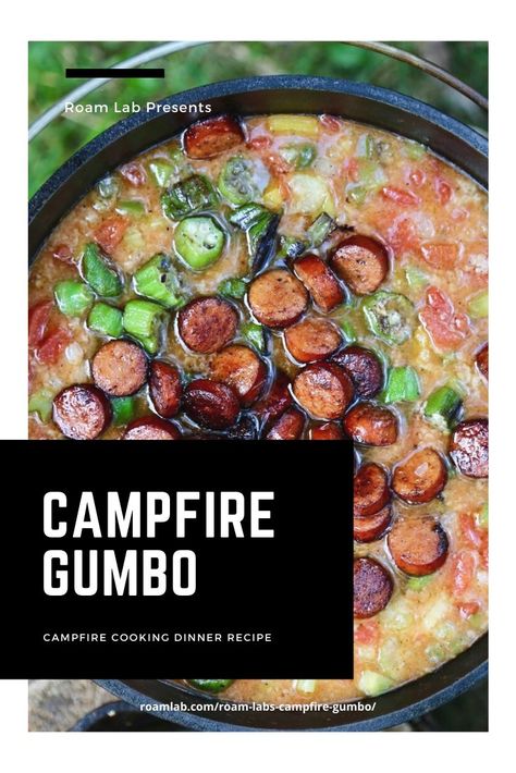 Campfire Dutch Oven Recipes, Dutch Oven Soup, Dutch Oven Recipes Cast Iron, Cajun Gumbo, Campfire Dinners, Dutch Oven Camping Recipes, Outdoor Cooking Recipes, Dutch Oven Camping, Dutch Oven Cooking