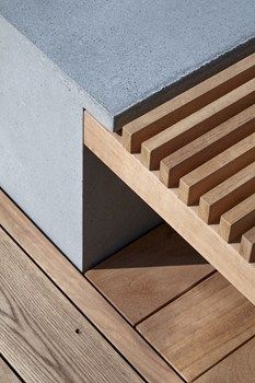 200 Gray’s Inn Road new landscaped terrace features thermo-treated American ash Detail Arsitektur, Joinery Details, 카페 인테리어 디자인, Urban Furniture, Concrete Wood, Street Furniture, Wooden Bench, Outdoor Wood, Furniture Details