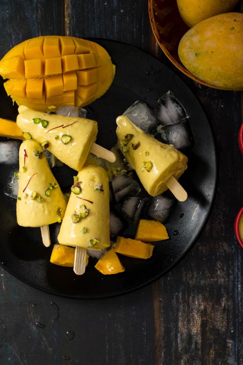 Mango Kulfi Ice cream Kulfi Ice Cream, Mango Kulfi, No Cook, Mango Flavor, Milk Cream, Cardamom Powder, Ice Cream Recipe, Indian Food Recipes Vegetarian, Party Food Appetizers