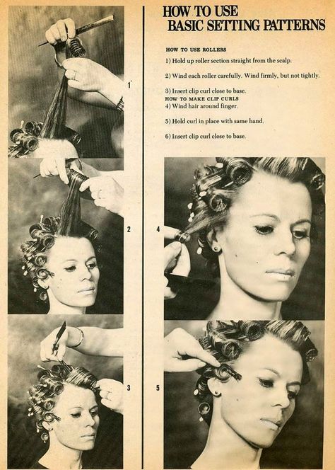 How to Use Hair Rollers in the Right Way? These 40 Color Snapshots Will Give You a Reference Look ~ vintage everyday Hair Setting Patterns, Sleep In Hair Rollers, Retro Updo, Straightening Curly Hair, 1970s Hairstyles, Vintage Hairstyles Tutorial, Roller Sets, Victory Rolls, Wet Set