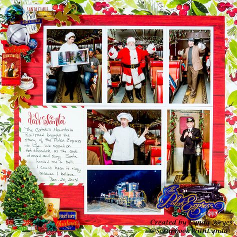 Polar Express Scrapbook Layout - Scrapbook.com Santa Tag, Holiday Train, Polar Express, Photo Album Scrapbooking, Pocket Cards, Dear Santa, Fun Stickers, Theme Park, Photo Album