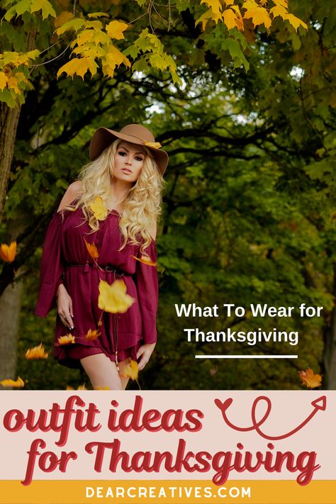 Are you asking yourself, What to wear for Thanksgiving? See outfit ideas you can wear to your holiday dinners and celebrations. What to wear to Thanksgiving dinner - Key pieces can make a casual look be more dressed up. Then you can be comfy and look good! First off, let’s be real. Whether it’s a fancy or more casual dinner be comfortable! Find out more at DearCreatives.com Casual Dinner Outfit Ideas, What To Wear Casual, What To Wear To Thanksgiving, What To Wear For Thanksgiving, Dinner Outfit Ideas, Hosting Dinner, Holiday Dinners, Fall Fashions, Dinner Outfit