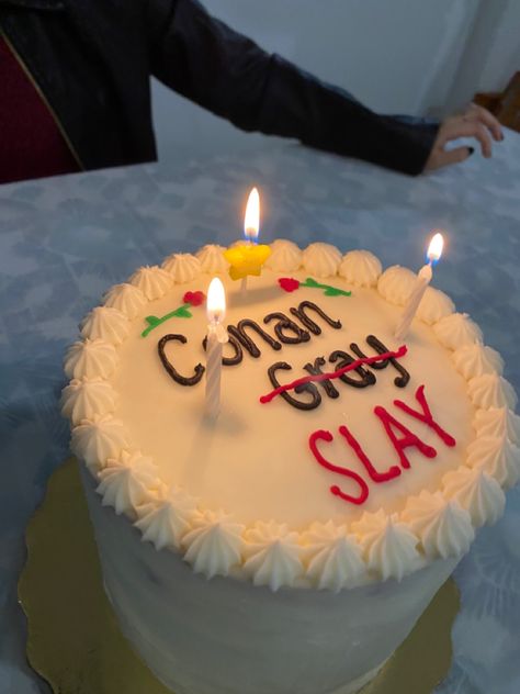 Conan Gray Birthday, Conan Gray Birthday Cake, Gracie Abrams Birthday Cake, Conan Gray Inspired Gifts, Conan Gray Cake, Lana Del Rey Aesthetic Birthday Cake, Lana Del Rey Cake Picture, Simple Cake Designs, Funny Birthday Cakes