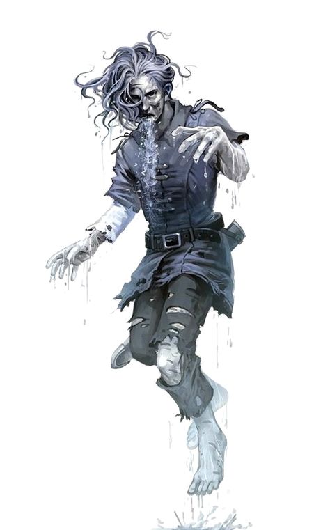 Male Human Drowned Ghost - Pathfinder PFRPG DND D&D 3.5 5E 5th ed d20 fantasy Pathfinder Monsters, Oc Redesign, D D Monsters, Dnd Monsters, Dnd Art, Dungeons And Dragons Homebrew, Fantasy Monster, Arte Fantasy, Dungeon Master