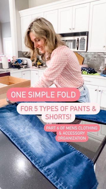 Fold Workout Clothes, Folding Mens Shorts, How To Fold Mens Shorts, How To Fold Cargo Pants, Folding Shorts, Pants Folding, How To Fold Shorts, Folding Pants, Fold Pants