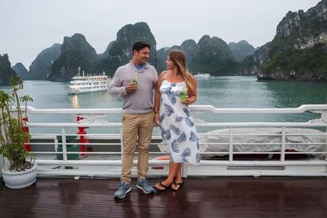 Halong Bay Luxury Cruise: Why It’s Worth the Money in Vietnam Halong Bay Cruise, Couple Cruise, Junk Boat, Cat Ba Island, Halong Bay Vietnam, Luxury Boat, Boat Cruise, Bay Boats, Ha Long Bay