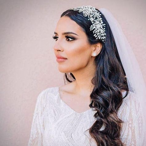 Bridal Hair Tiara, Hair Tiara, Bridal Styles, Bride Veil, Tiara Hairstyles, Bridal Hairstyle, Crystal Headpiece, Bridal Comb, Boho Glam