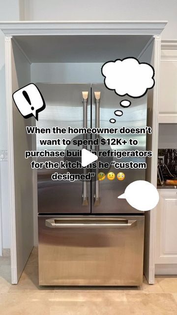 Alice 👷🏻‍♀️ Home Renovation Expert/Mentor on Instagram: "Ever dreamt up a perfect kitchen but balked at the price tag for that fancy built-in fridge space? It’s like planning a gourmet dinner and forgetting the main dish! Design and budget need to stick together. Skipping on key pieces, like that fridge, just because of budgeting can throw off your whole kitchen vibe. Let’s figure out how to balance our champagne tastes with our beer budgets. 🍺✨ Thoughts? Drop me a comment!" Double Refrigerators In Kitchen, Cabinet Next To Fridge, Double Refrigerator, Dish Design, Champagne Taste, Gourmet Dinner, Perfect Kitchen, Price Tag, Main Dish