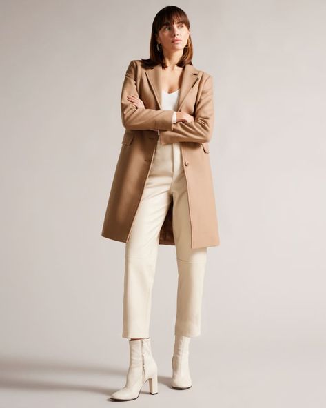 Long Coats, Wrap Coat, Long Coat, Latest Design, Ted Baker, Wool Blend, Camel, Personal Style, Latest Trends