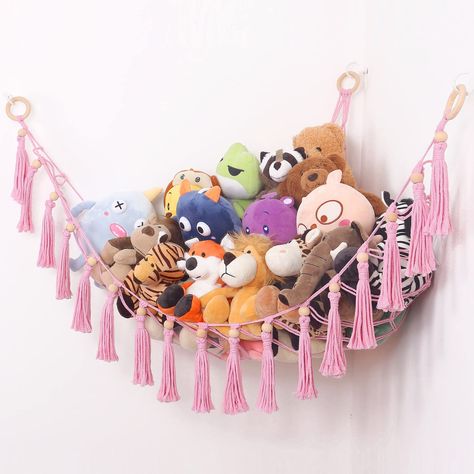 PRICES MAY VARY. 【Large Storage Capacity】This product can create a nice boho style corner to storage over 50 stuffed animals in total. Unlike other stuffed animal nets or hammocks, which look cheap and unsound, this hammock is much stronger and more stable for years of use 【Eco-friendly and carefully made】The hand-made hammock for stuffed animals is sturdy, machine washable. Expandable to 55" x 45" x 45", this toy storage can store more stuffed animal toys to keep your child's toys neat and orde Toddlers Bedroom, Stuffed Animal Net, Stuffed Animal Hammock, Toddler Organization, Toy Hammock, Toddler Playroom, Playroom Nursery, Wall Holder, Animal Room