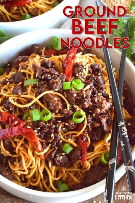 Ground Beef Noodles, Spicy Green Beans, Beef Noodles, Minced Beef, Chinese Noodles, Roasted Chicken Breast, Inexpensive Meals, Dinner With Ground Beef, Asian Noodles