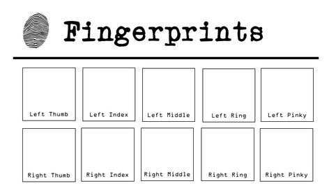 Spy Party Games, Detective Notebook, Notebook Printables, Spy Theme, Spy Stuff, Secret Agent Party, Resignation Template, Fingerprint Cards, Shapes Kindergarten