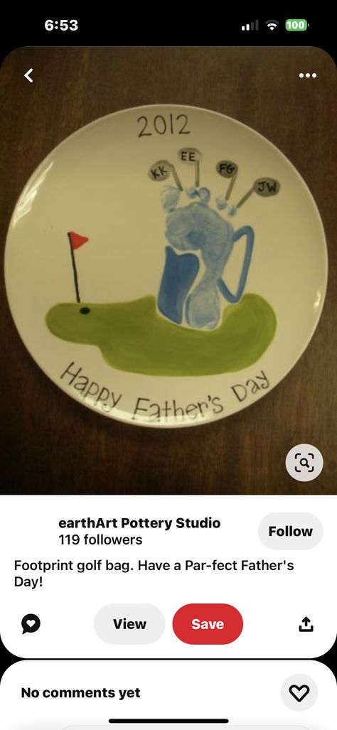 Diy Father's Day Crafts, Fathers Day Gifts Ideas, Fathers Day Art, Diy Easter Gifts, Footprint Crafts, Kids Golf, Diy Father's Day Gifts, Footprint Art, Daycare Crafts