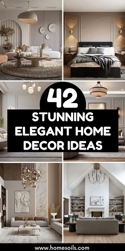 Transform your space with these 42 stunning elegant home decor ideas! From timeless accents to luxurious textures, create a home that exudes sophistication and charm. Visit our site for more inspiration! Beautiful Homes Interior Decor Ideas, Elegant Rooms Interior Design, Elegant Apartment Decor Classy, Home Sense Decor, Home Interior Decoration Ideas, Elegant House Interior, Modern Homes Interior Design, Interior House Design Ideas, Beautiful Homes Interior