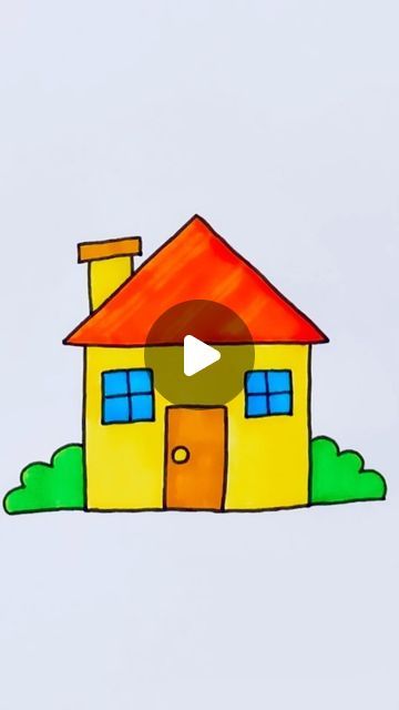 Creative Drawing for kids on Instagram: "How to draw a house #reels #draw #drawing #art" Easy Pic To Draw, Easy Drawing And Painting Ideas, How To Draw A House Easy, Easy House Drawing For Kids, House Pictures Drawing, Home Drawing For Kids, Draw Ideas Easy, How To Draw A House, Step By Step Drawing For Kids