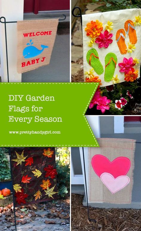 Yard Flags Diy, Diy Garden Flag, Nana Summer, Garden Flag Diy, Garden Flags Ideas, Decorative Flags Outdoor, Patriotic Garden Flag, Flag Diy, Diy Sublimation