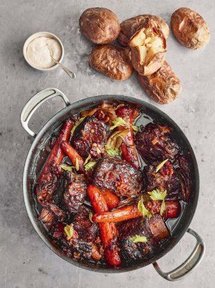 Beef short ribs | Jamie Oliver recipes Jamie Oliver Recipes, Beef Short Ribs, Pan Recipes, Channel 4, Crockpot Recipes Slow Cooker, Sunday Dinner, Latest Recipe, One Pan, Celebrity Chefs