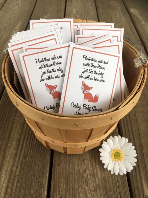 Woodland baby shower woodland seed packets woodland fox | Etsy Woodland Favors, Personalized Candy Wrappers, Custom Seed Packets, Fox Forest, Woodland Animal Birthday, Seed Packets Favors, Fox Baby Shower, Fox Baby, Woodland Fox