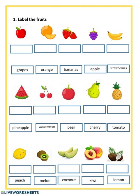 Fruit Worksheets For Kindergarten, Fruit Worksheets Preschool, Fruits Worksheets For Kindergarten, Fruit Worksheets For Kids, Fruits Worksheets For Kids, Fruit Worksheet, Fruit Activities, Alphabet Writing Worksheets, Nursery Worksheets