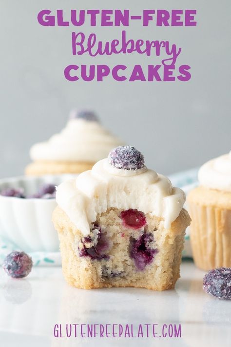 Gluten-Free Blueberry Cupcakes Gluten Free Diet Plan, Blueberry Cupcakes, Gluten Free Cupcakes, Gluten Free Desserts Recipes, Gluten Free Cake, Gf Desserts, Gluten Free Treats, Gluten Free Snacks, Free Snacks