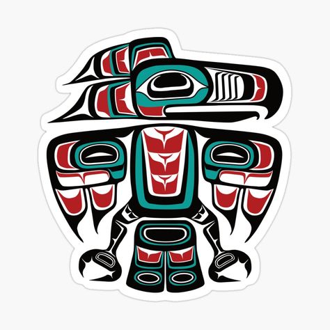 "Haida Tlingit Native Raven Totem" Poster by Beltschazar | Redbubble Tatouage Haida, Arte Haida, Raven Totem, Rabe Tattoo, Alaska Art, Pacific Northwest Art, Haida Art, Raven Art, Traditional Artwork