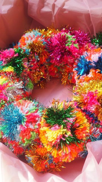 Jess Gladwish | Fat Pom Poms on Instagram: "It’s 1st November which means it’s wreath season! I can never get over the end result when I make one 😍 It’s also a year since this very wreath was all over London tube stations and on the side of double decker buses all over the city on the Christmas Etsy Advert! It’s still a pinch me moment and something I’ll never forget 😍 who spotted it?" 1st November, London Tube, Pom Pom Wreath, Tube Station, Pinch Me, Christmas Trends, Santa Letter, Christmas Wishes, Pom Poms