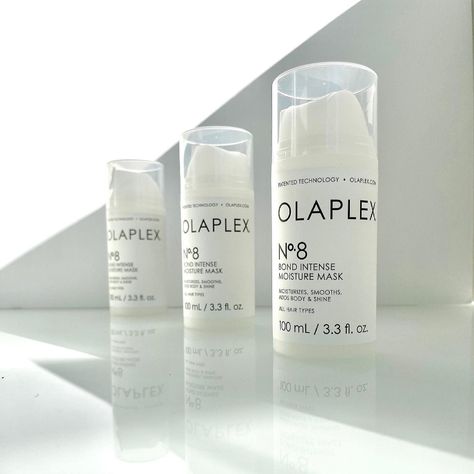 Olaplex No. 8 Bond Intense Moisture Mask: Infused with patented OLAPLEX Bond Building technology, this highly concentrated reparative mask adds shine, smoothness and body while providing intense moisture to treat damaged hair. Olaplex No 8, Moisture Hair Mask, Treat Damaged Hair, Redken All Soft, Moisture Hair, Moroccan Oil, Hair Repair, No 8, Beauty Art