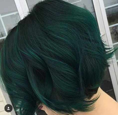 Beautiful green!!! Dark Green Hair Dye, Emerald Hair, Dark Green Hair, Green Hair Dye, Hair Color Options, Teal Hair, Color Highlights, Dye Ideas, Wild Hair