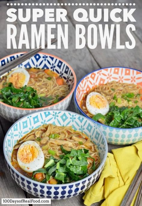 Super Quick Ramen Bowls ⋆ 100 Days of Real Food Quick Ramen, Soup Sunday, Meaty Meals, Real Food Dinner, Brain Balance, Gf Dinner, Delicious Ramen, Bowl Meals, Food Dinners