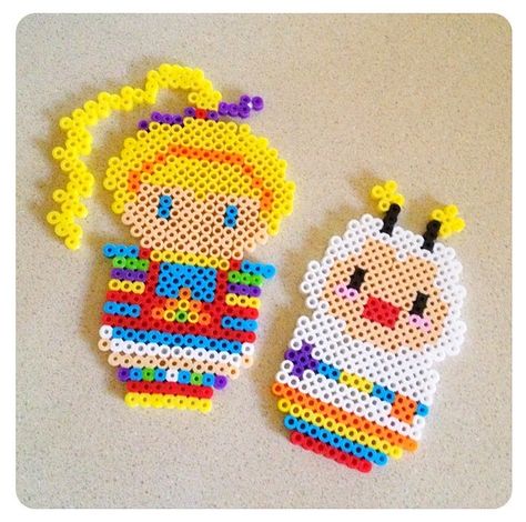 How cute is this! Woodstock Perler Beads, Perler Bead Person, Perler Bead People, Lisa Frank Perler Bead Patterns, Barbie Perler, Perler Creations, Melty Bead Patterns, Pearl Beads Pattern, Easy Perler Beads Ideas