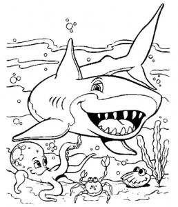 Holidays - Free printable Coloring pages for kids Ocean Coloring Pages, Crayola Coloring Pages, Sharks For Kids, Fish Coloring Page, Shark Coloring Pages, Line Artwork, Mermaid Coloring, Shark Week, Books For Boys