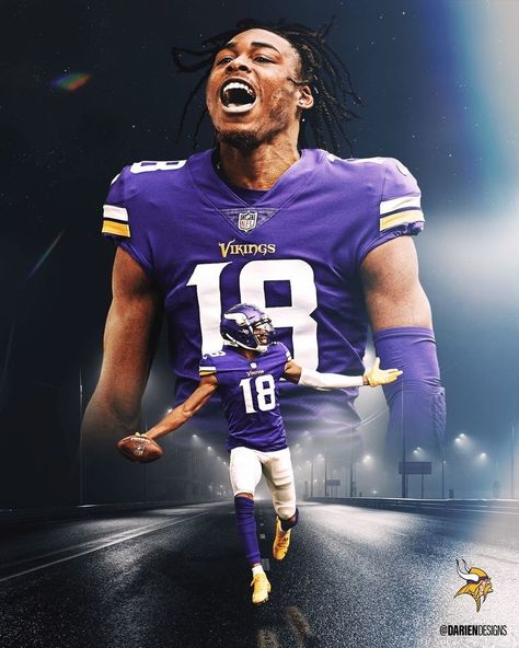 Justin Jefferson Wallpaper, Minnesota Vikings Wallpaper, Jamarr Chase, New Rap Songs, Cool Football Pictures, Football Swag, Nfl Wallpaper, Viking Wallpaper, Football Board