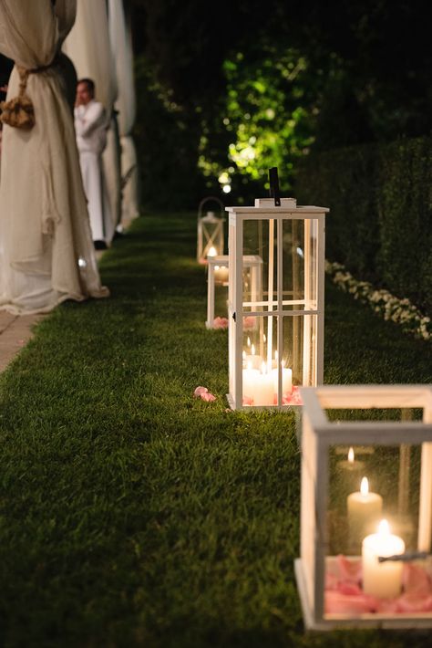 18th Decorations, Rhodes Wedding, Rose Petal Candle, Lake Garda Wedding, Pink Colour Scheme, Peach Decor, Wedding Marquee, Italian Theme, White Lanterns