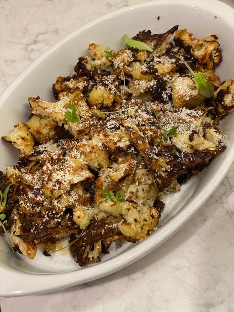 Ina's Roasted Cauliflower with Lemon and Capers Capers Recipe, Roasted Cauliflower Steaks, After School Activities, Cauliflower Steaks, Veggie Side Dishes, Cauliflower Recipes, Sheet Pan Recipes, Vegetable Sides, Anchovies