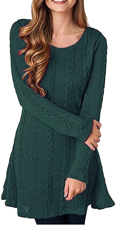 Mansy Womens Knitted Crewneck Sweater Dress at Amazon Women’s Clothing store Short Sweater Dress, Fall Sweater Dress, Cable Knit Dress, Short Sweater, Wool Clothing, Sweater Style, Sweater Dress Women, Knitted Dress, Clothes Women