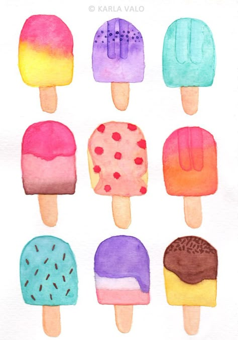 Easy Kids Watercolor Ideas, Simple Things To Paint Watercolor, Watercolor Painting Ideas For Kids, Beginner Painting Ideas Easy Simple Watercolor, Watercolor Blob Art, Kid Watercolor Ideas, Watercolor For Kids Easy, Summer Watercolor Paintings Easy, Water Colour Painting For Kids